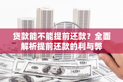 蒲县贷款能不能提前还款？全面解析提前还款的利与弊