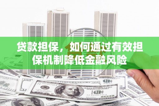 蒲县贷款担保，如何通过有效担保机制降低金融风险